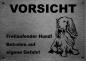 Preview: Edelstahl Warnschild Langhaar Dackel VORSICHT Freilaufender Hund! Betreten auf eigene Gefahr!